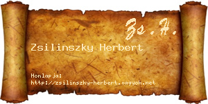 Zsilinszky Herbert névjegykártya